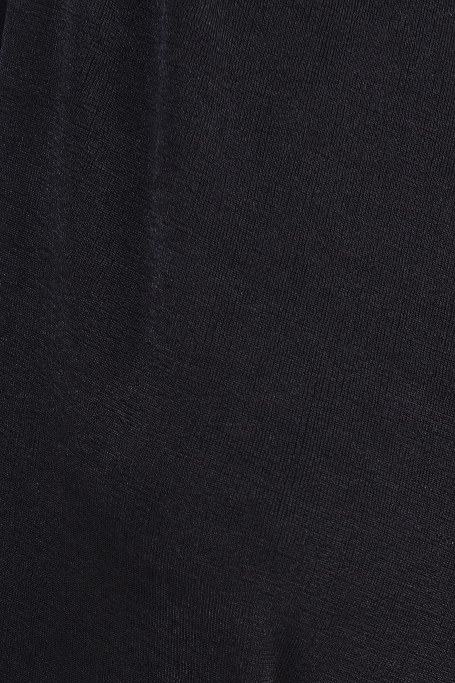 Bayan Siyah Kruvaze Yaka Dekolteli Bodysuit