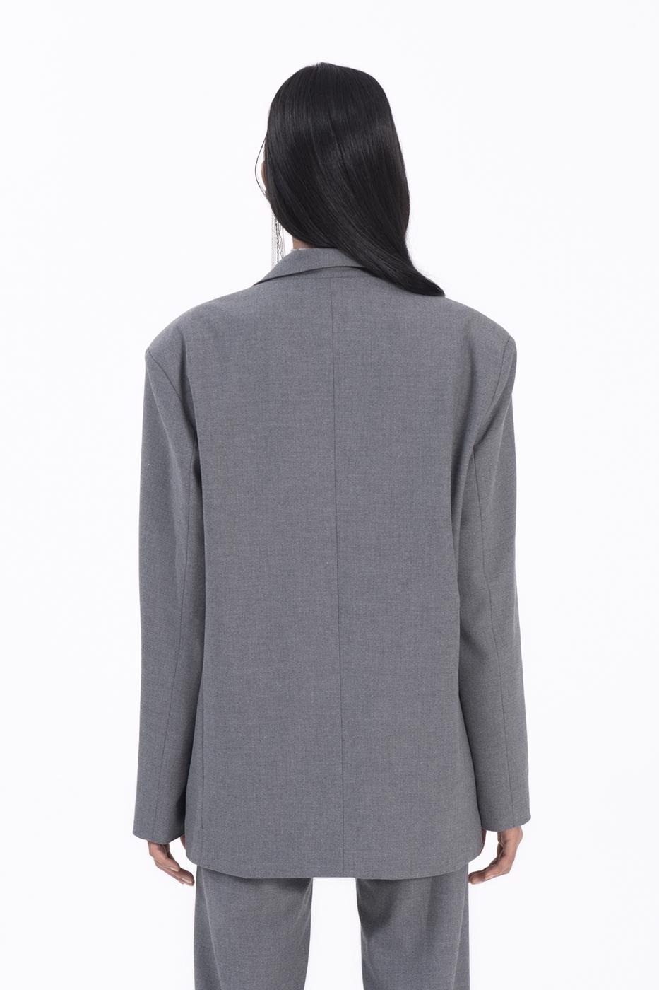 Bayan Gri Oversize Blazer Ceket