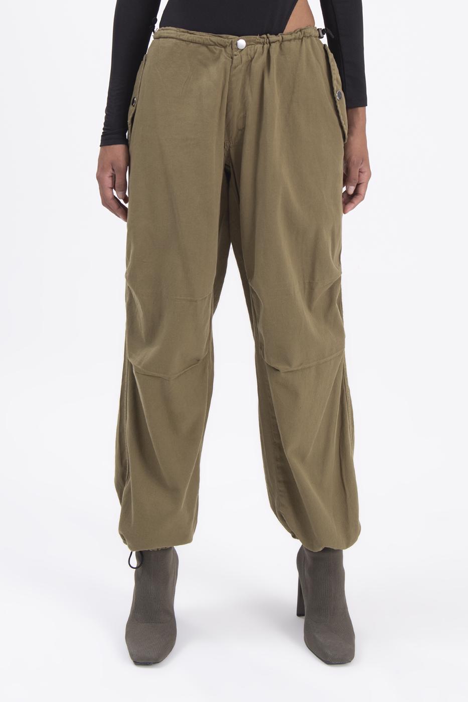 Bayan Haki Düşük Bel Kargo Pantolon