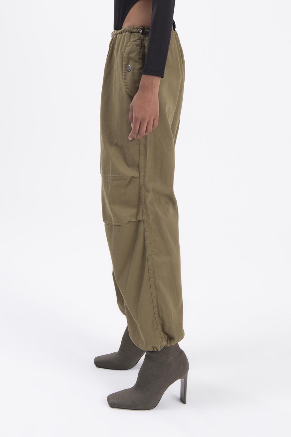 Bayan Haki Düşük Bel Kargo Pantolon