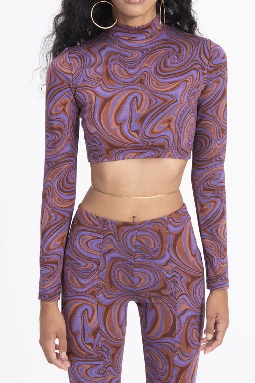 Bayan  Dik Yakalı Crop Top