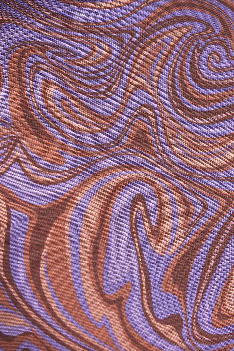 Bayan Mor Dik Yakalı Crop Top