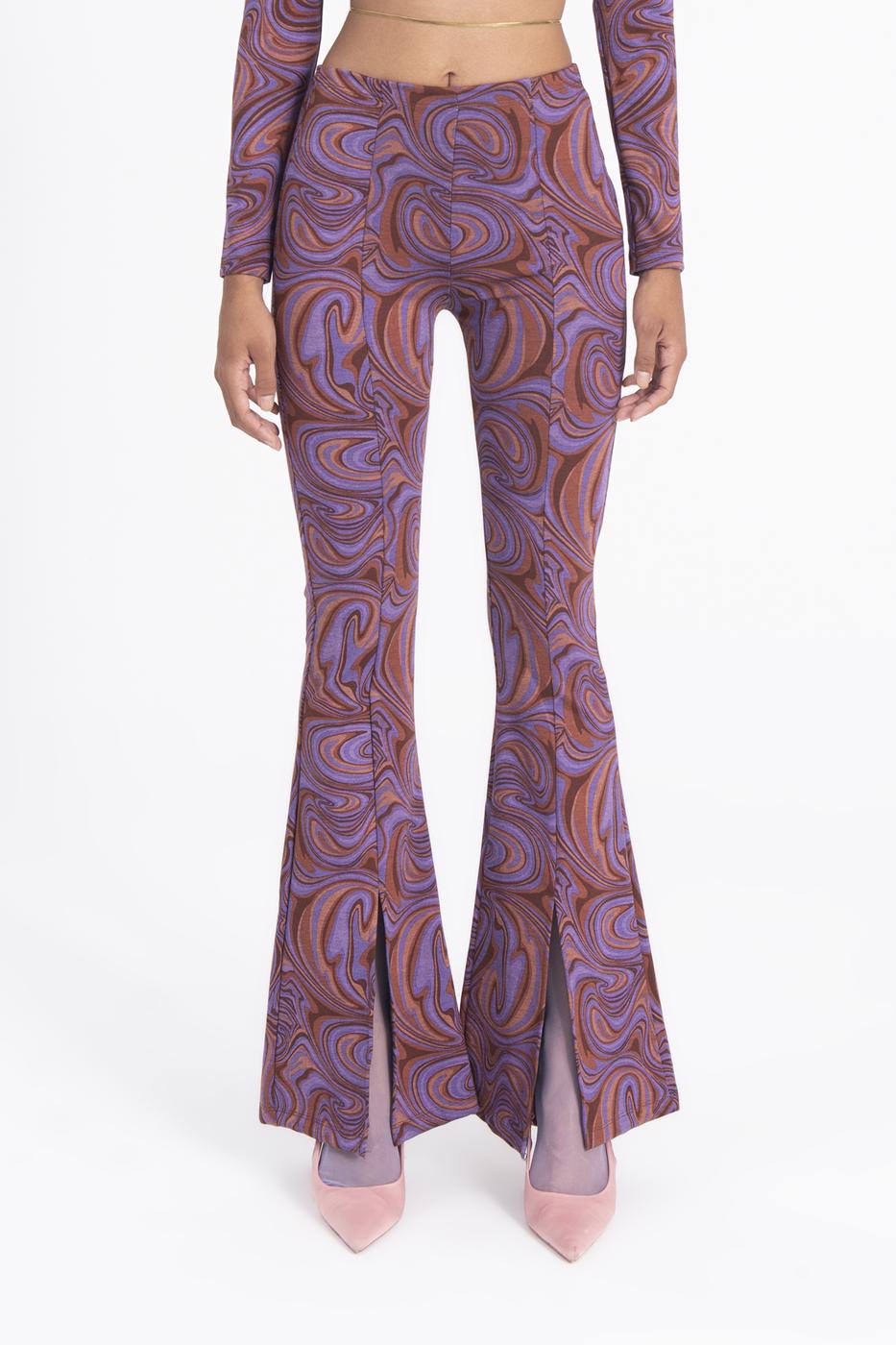 Bayan Mor Paça Yırtmaç Detaylı Pantolon