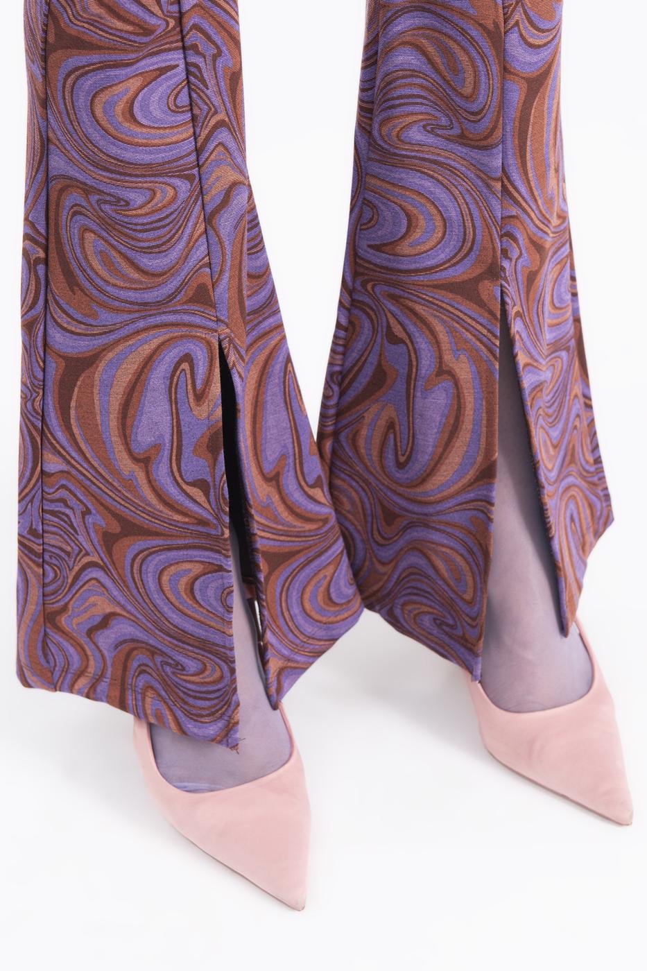 Bayan Mor Paça Yırtmaç Detaylı Pantolon