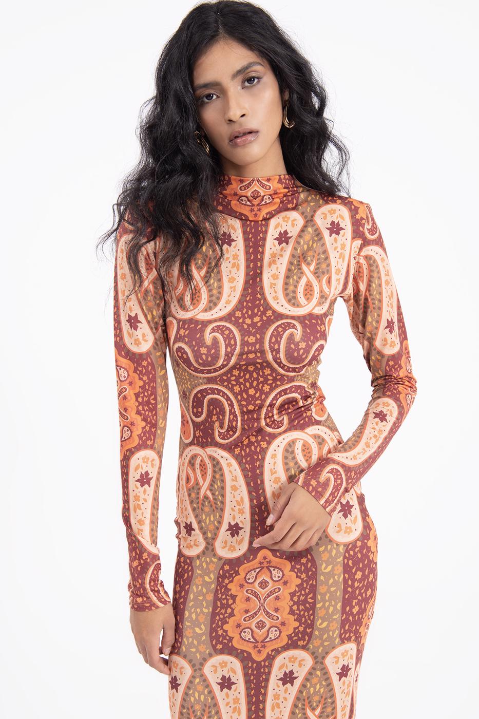 Bayan Vişne Vatkalı Midi Kalem Elbise