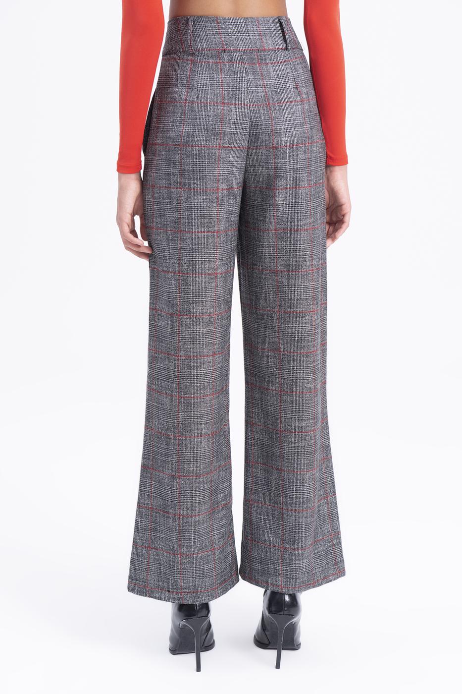 Bayan Gri Yüksek Bel Klasik Kumaş Pantolon