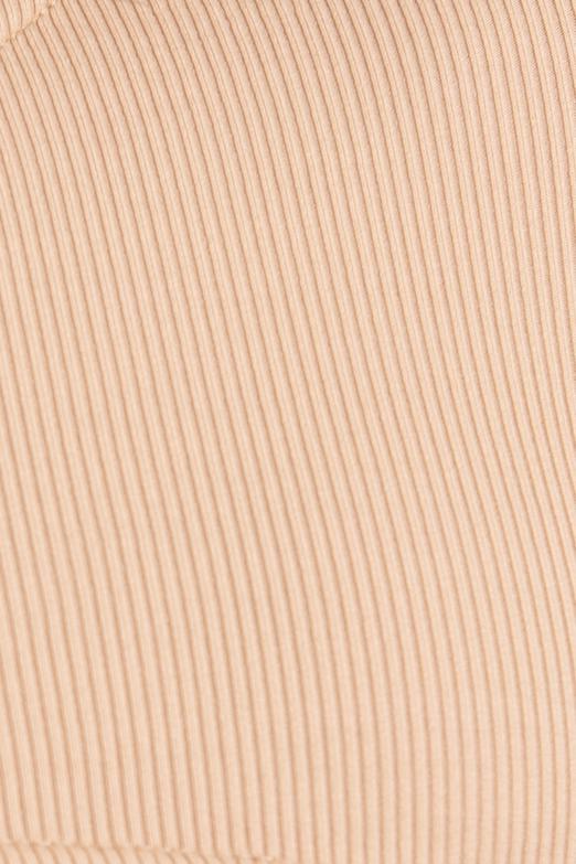 Bayan Kahverengi Omuz Dekolteli Pencereli Crop Top - BSL