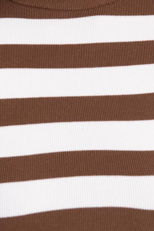 Bayan Kahverengi Sırt Dekolteli Triko Top - BSL