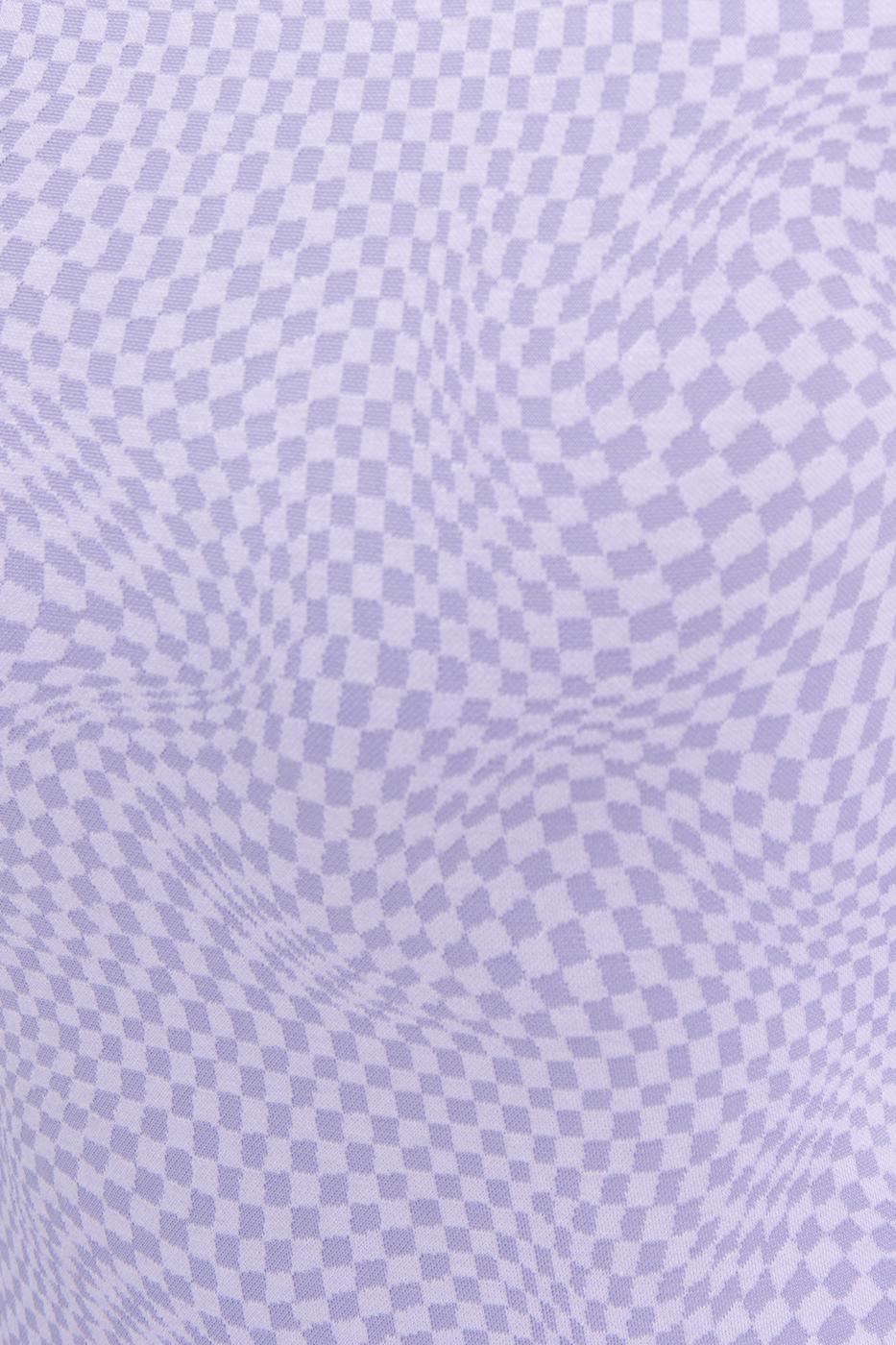 Bayan Lila Pencere Detaylı Dik Yakalı Mini Elbise