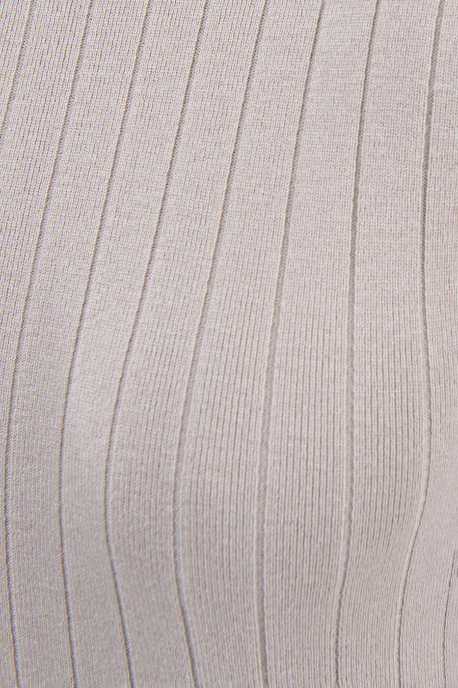 Bayan Bej Vatkalı Triko Mini Elbise