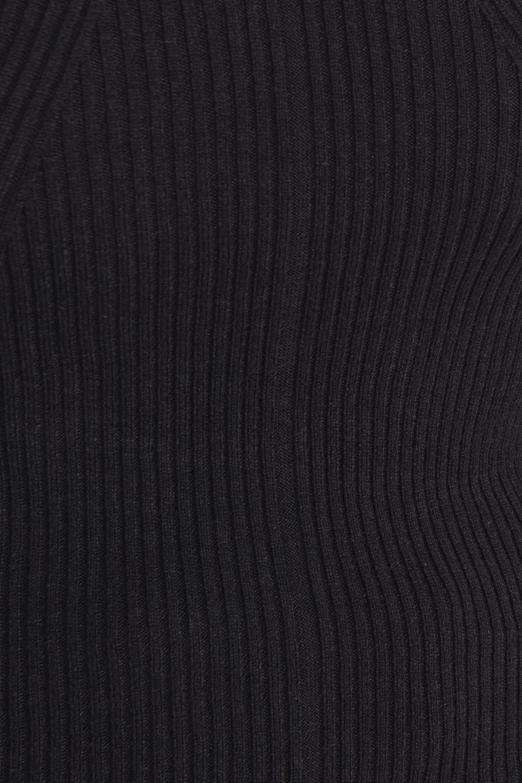 Bayan Siyah Geniş Yaka Dekolteli Triko Top - BSL