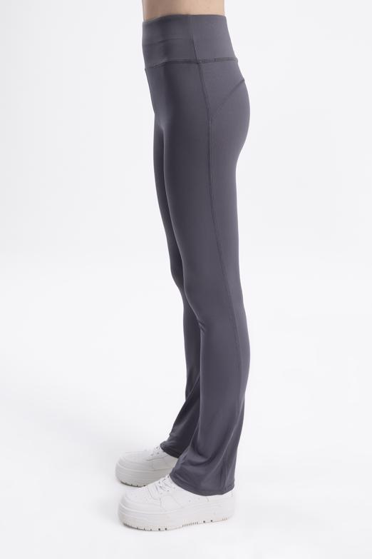 Bayan Gri Comfort Düz Kesim Tayt Pantolon - BSL