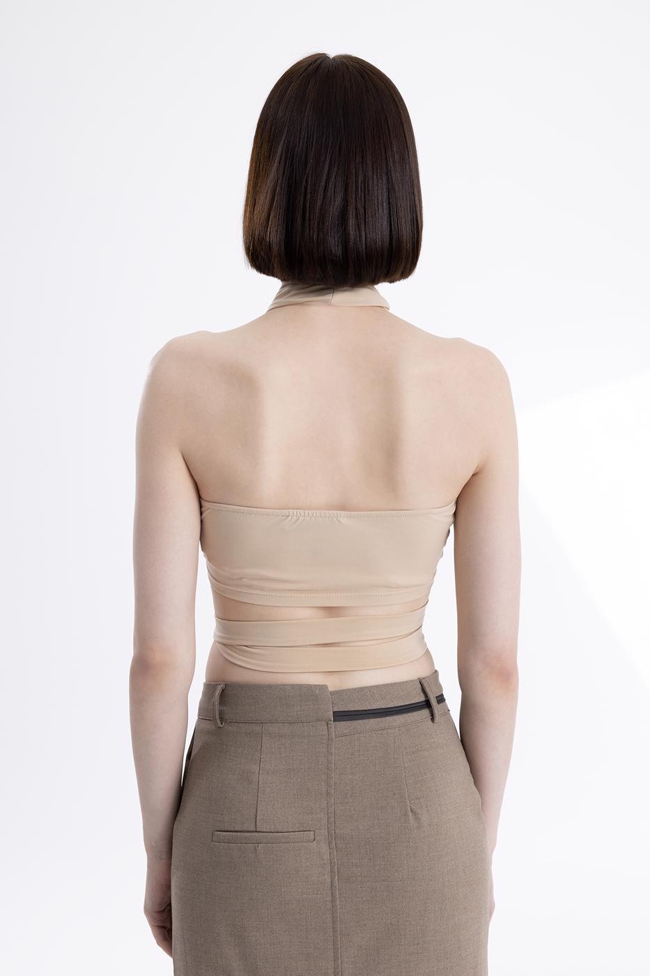 Bayan Bej Çapraz Bağlamalı Bustiyer