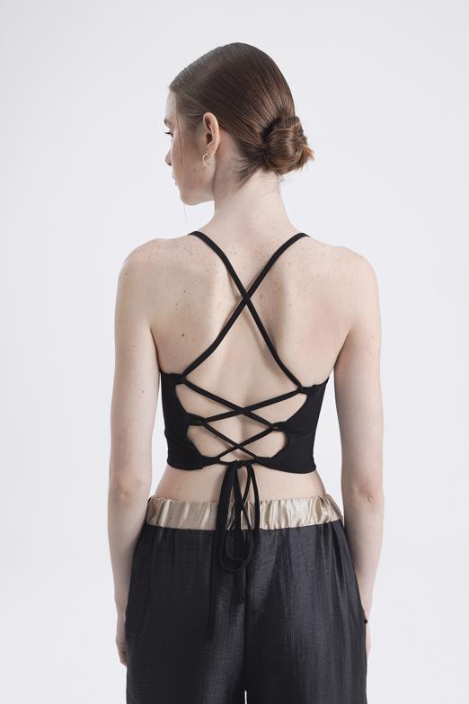 Bayan  Sırt Bağlamalı Askılı Body