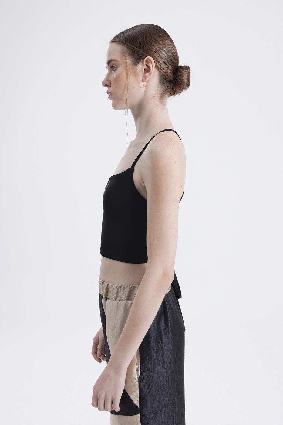 Bayan Siyah Sırt Bağlamalı Askılı Body