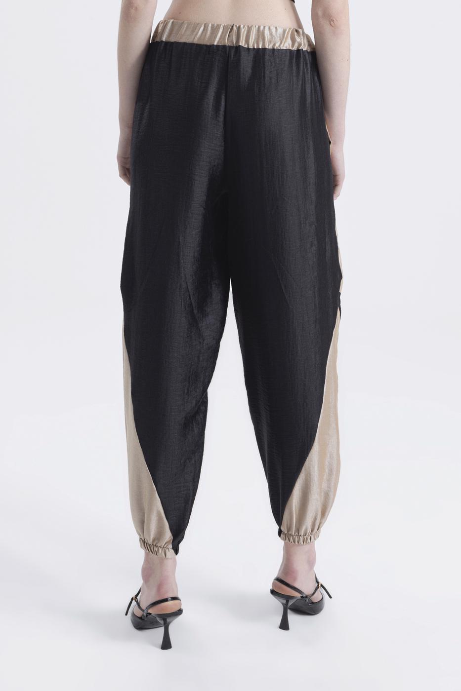 Bayan Altın Bicolar Jogger Pantolon