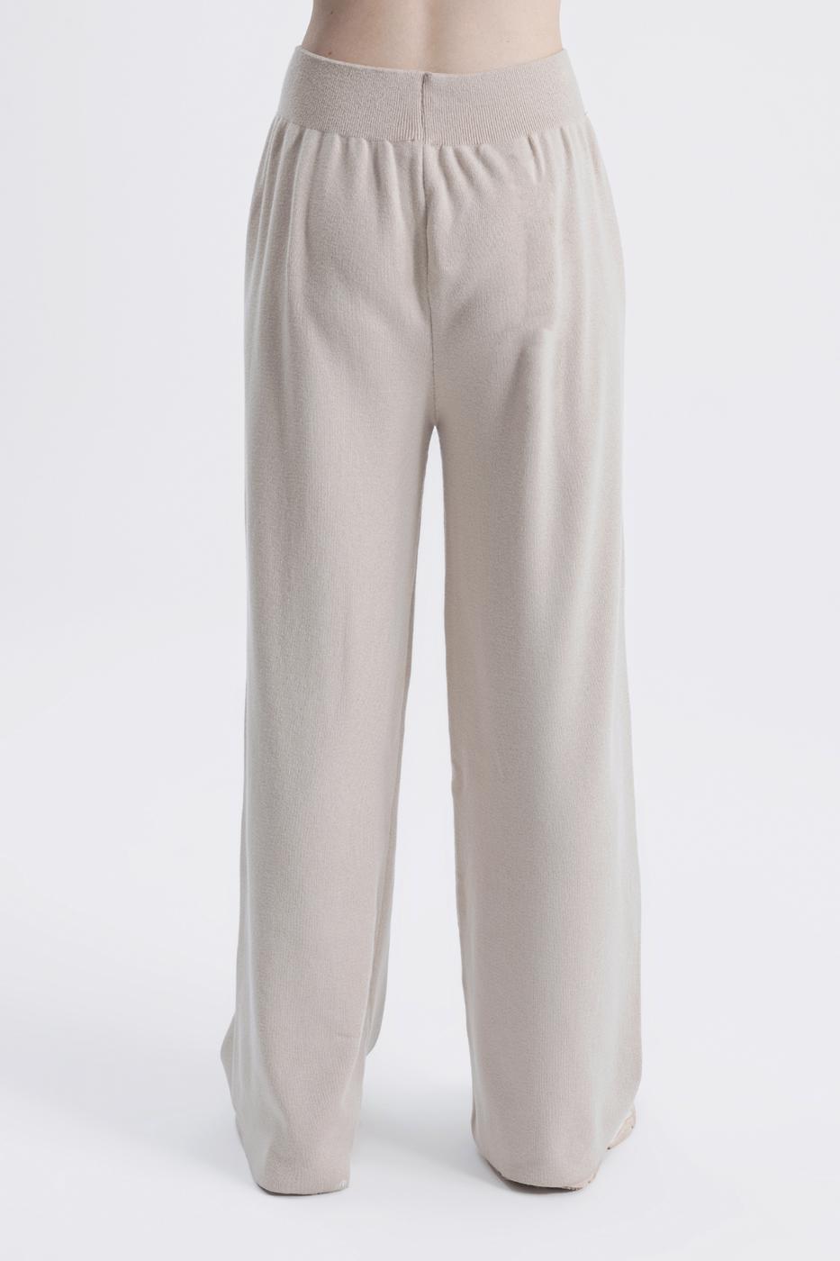 Bayan Bej Bol Paça Triko Pantolon