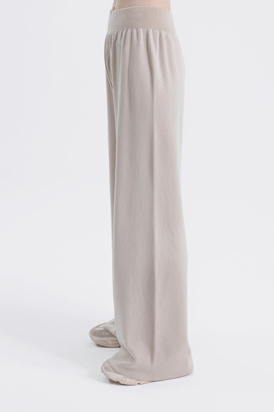 Bayan Bej Bol Paça Triko Pantolon