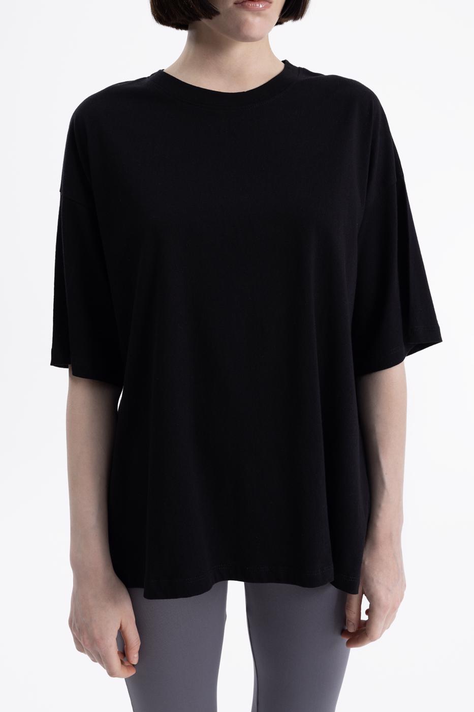 Bayan Siyah Oversize Basıc Tshırt