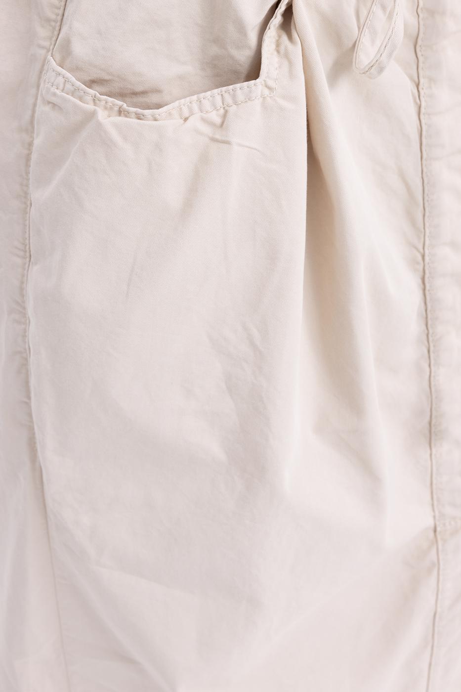 Bayan Bej Düşük  Bel Cep Detaylı  Maksi Etek