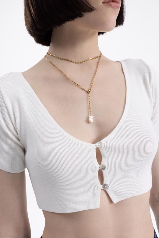 Bayan Krem Crop Örgü Hırka - BSL