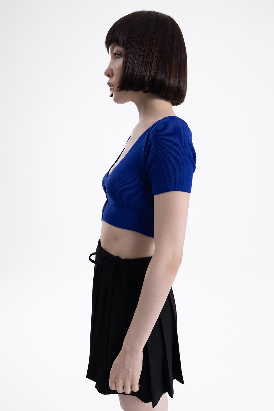 Bayan Sax Crop Örgü Hırka