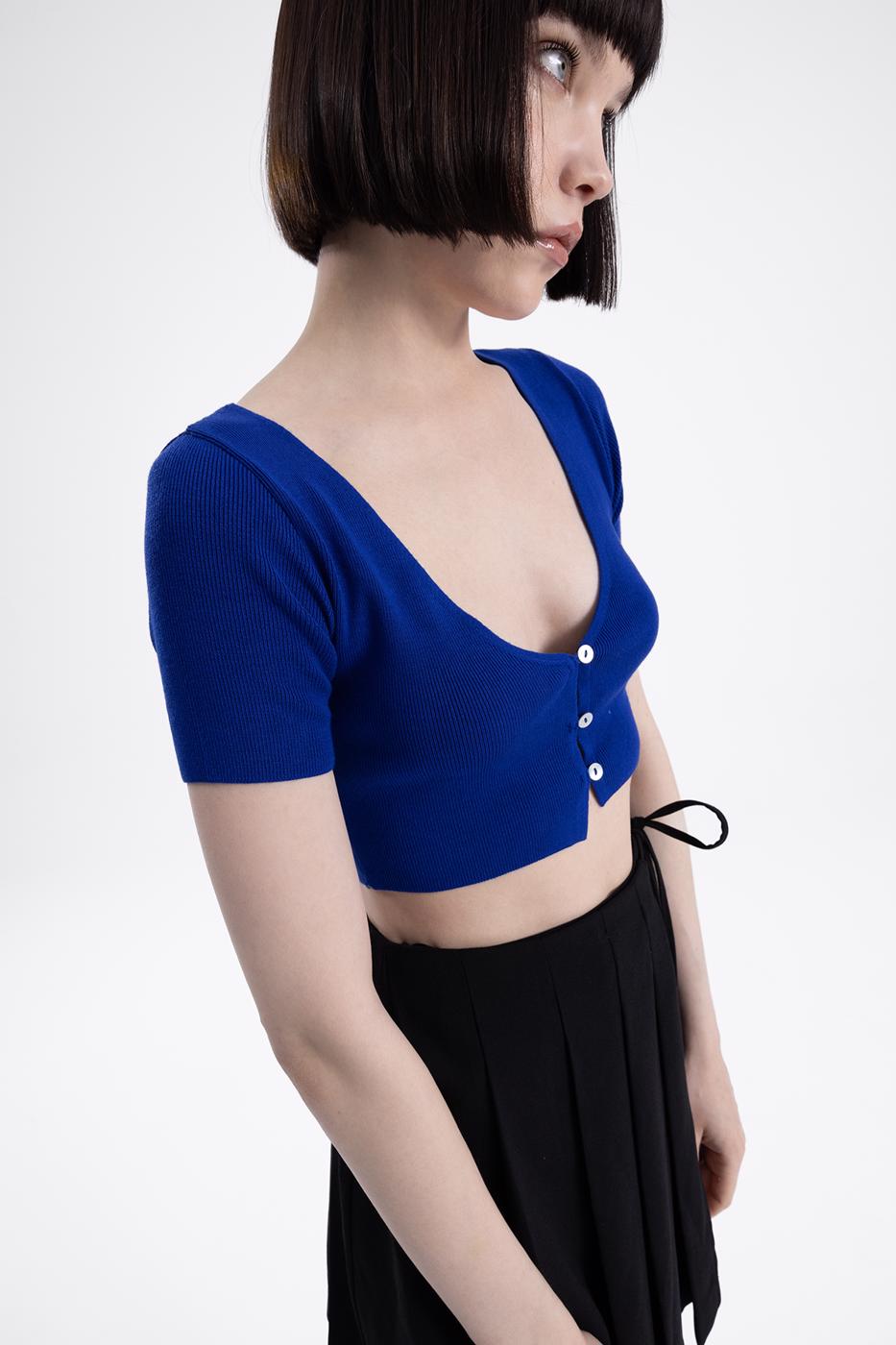 Bayan Sax Crop Örgü Hırka