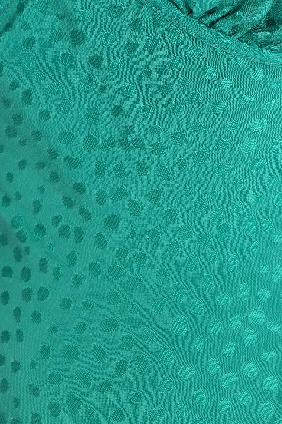 Bayan Yeşil Sırtta Degaje Detaylı Askılı Saten Elbise