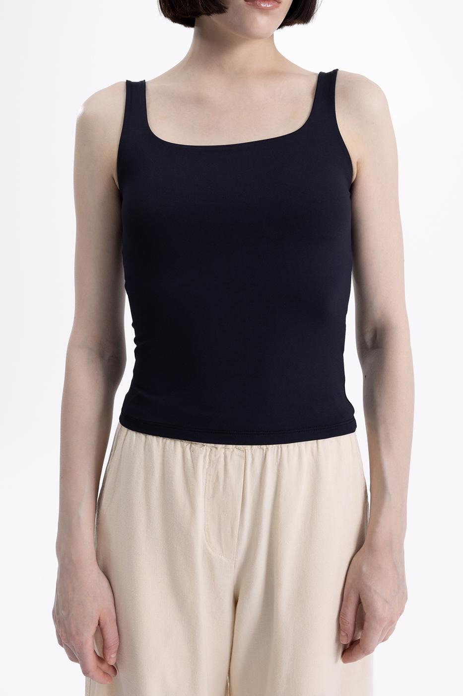 Bayan Siyah Kalın Askılı Atlet  Top