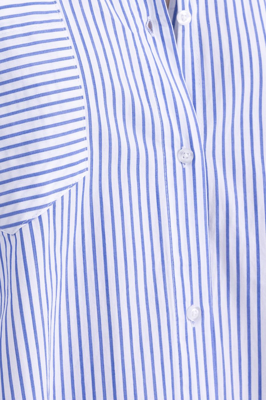 Bayan Mavi Mini Gömlek Elbise