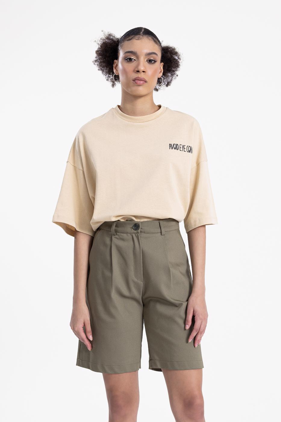 Bayan Haki Bermuda Şort