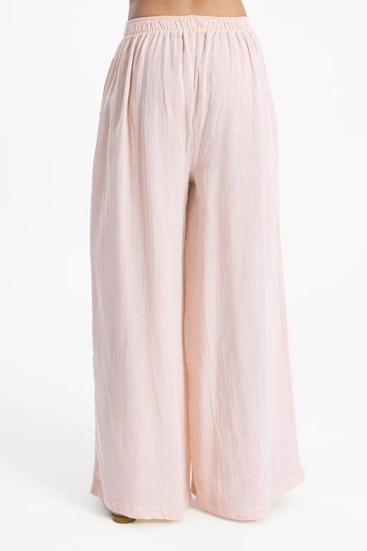 Bayan Bej Bel Lastikli Bol  Paça Pantolon - BSL