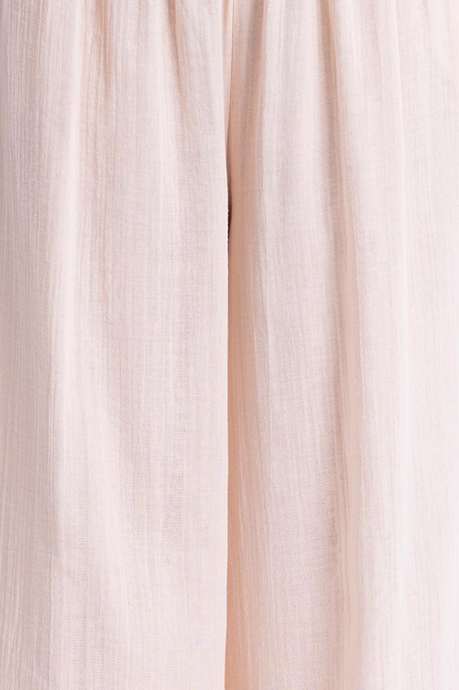 Bayan Bej Bel Lastikli Bol  Paça Pantolon