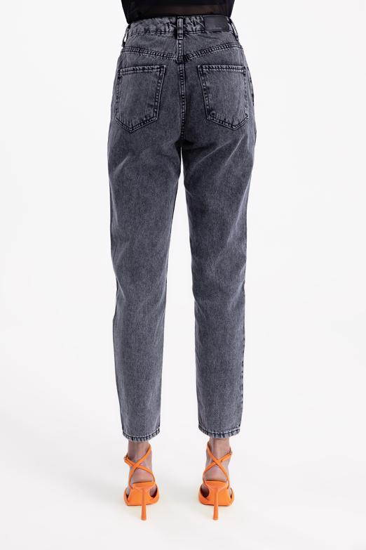 Bayan Antrasit Mom Fit Denim Pantolon - BSL