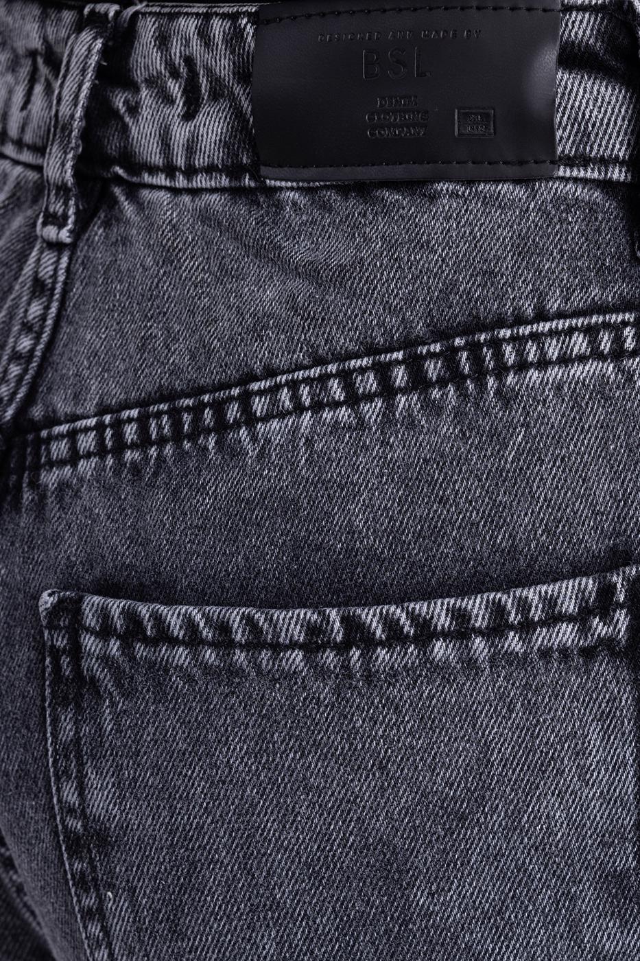 Bayan Antrasit Mom Fit Denim Pantolon