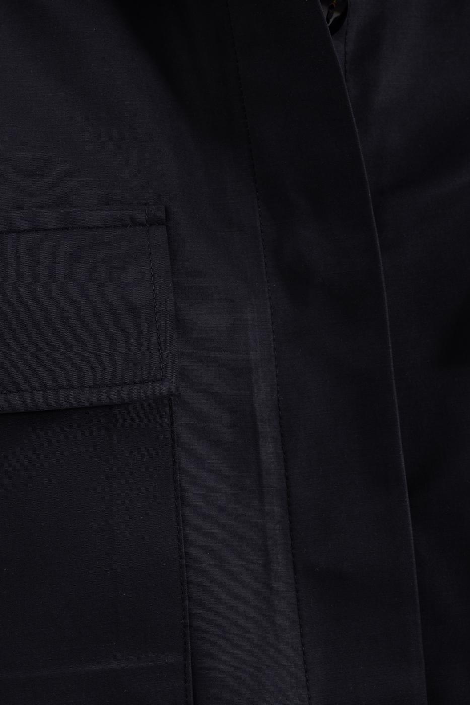 Bayan Siyah Cepli  Detaylı Crop Yelek