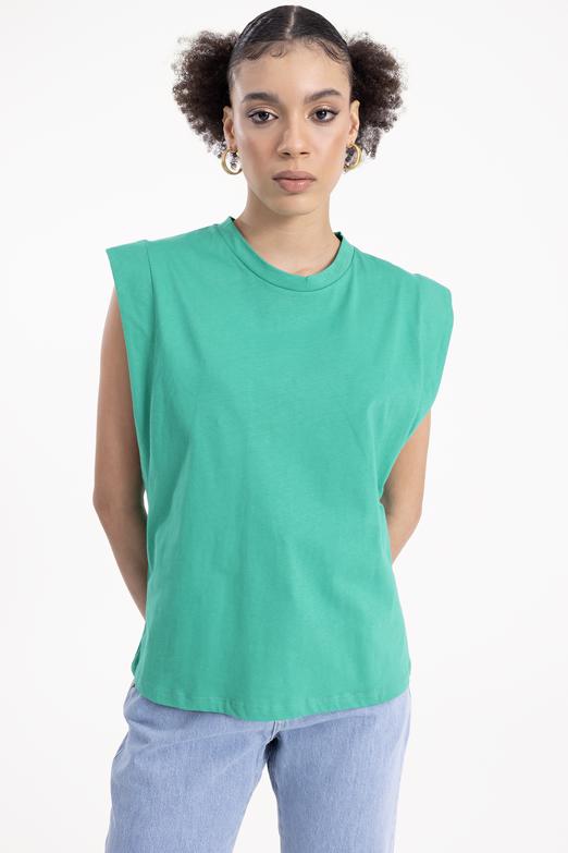 Bayan Yeşil Kısa  Kollu Tshırt - BSL