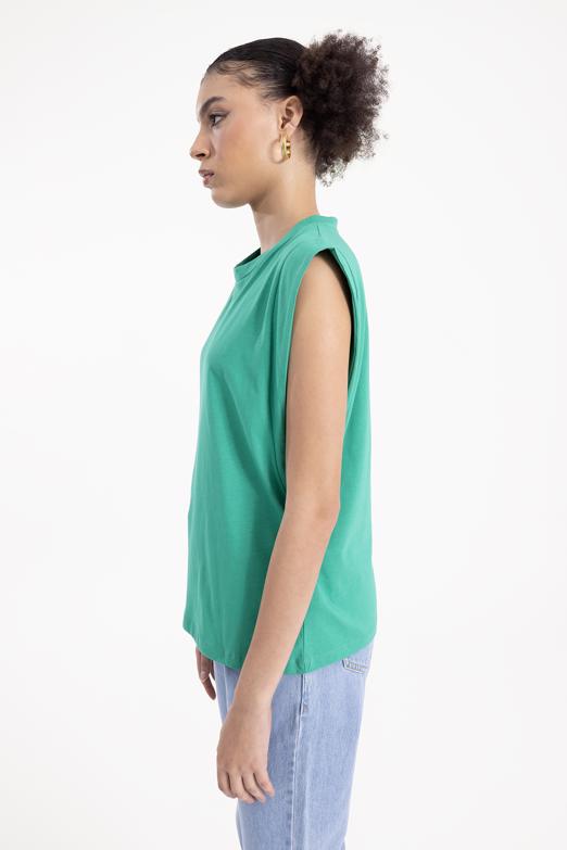 Bayan Yeşil Kısa  Kollu Tshırt - BSL