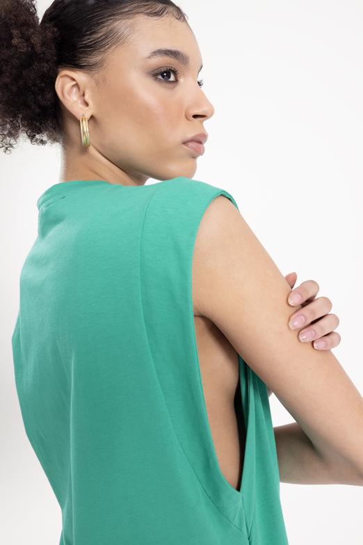 Bayan Yeşil Kısa  Kollu Tshırt - BSL