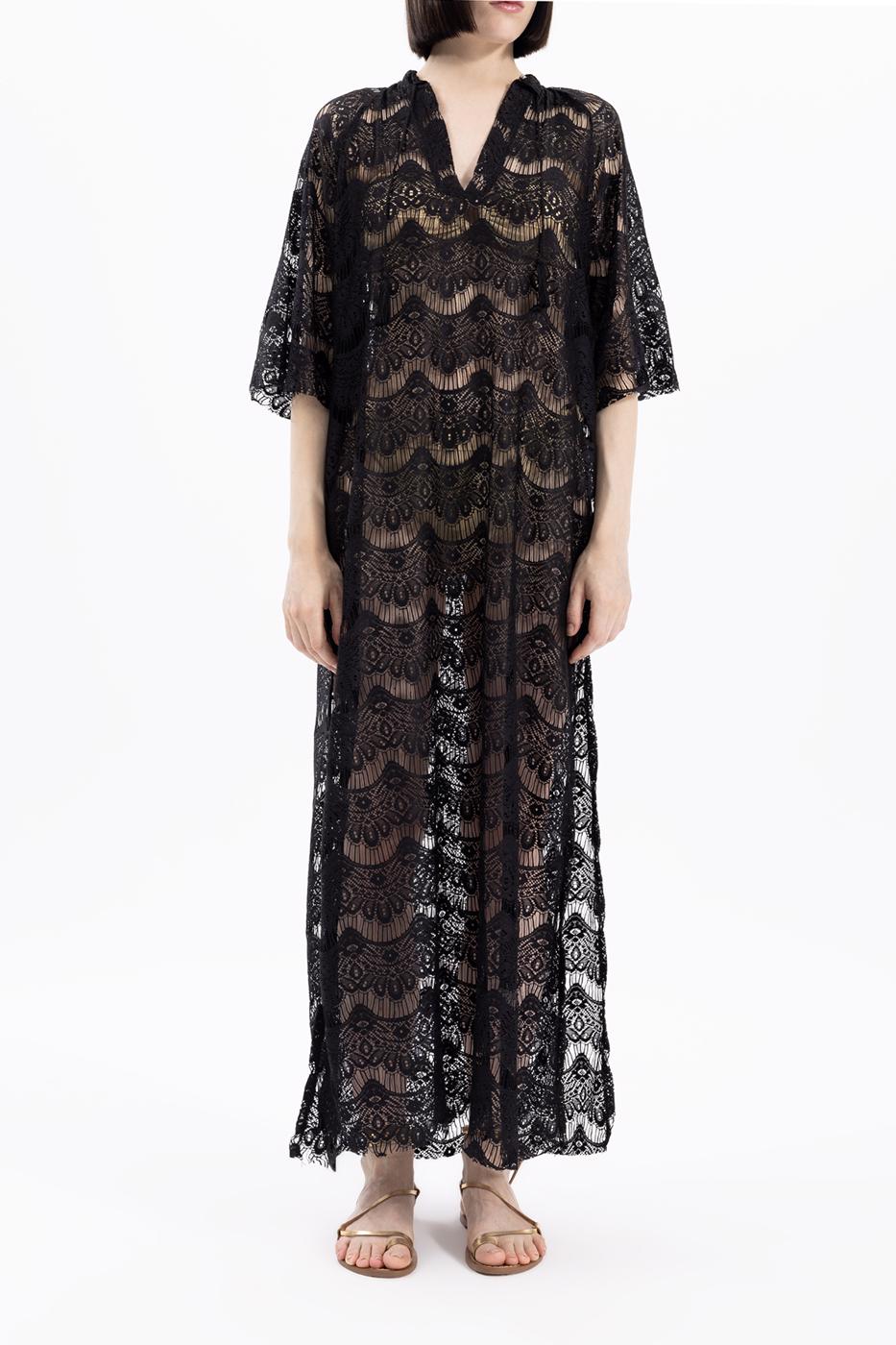 Bayan Siyah Dantel Maksı Kimono