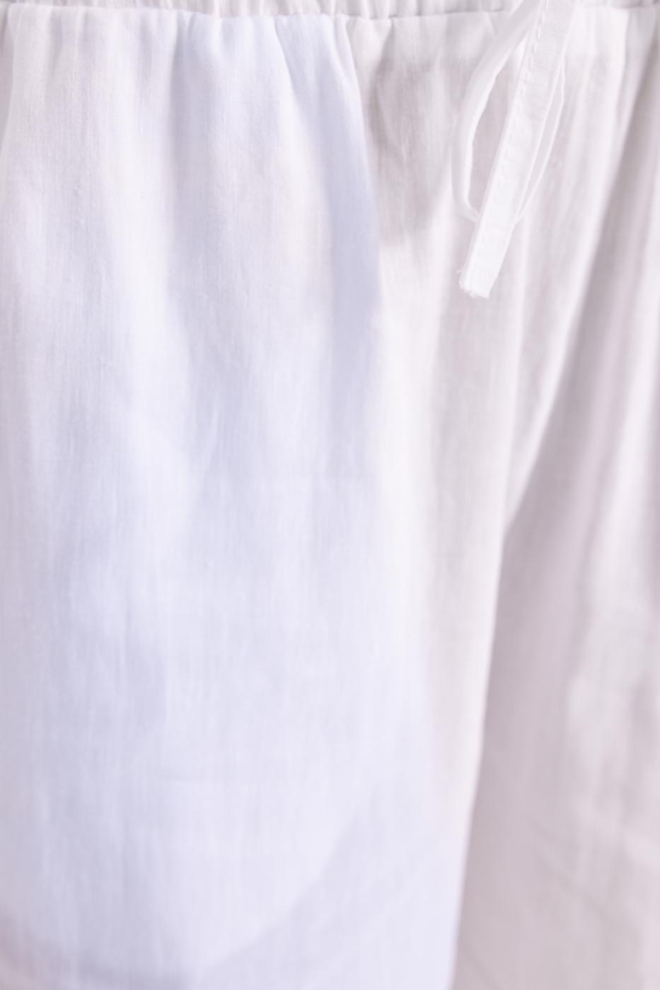 Bayan Beyaz Keten  Pantolon