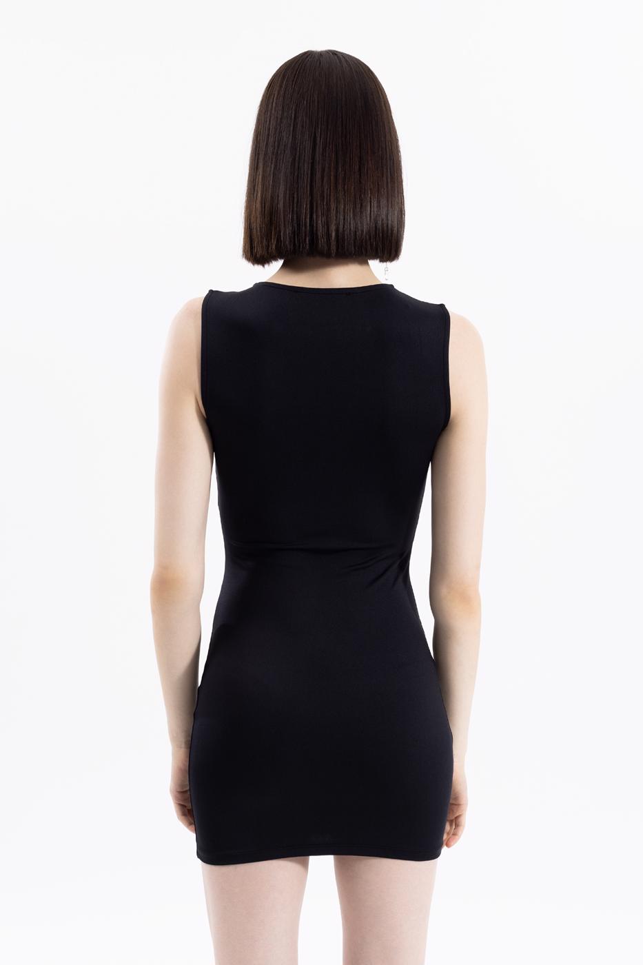 Bayan Siyah Kalem Mini Elbise