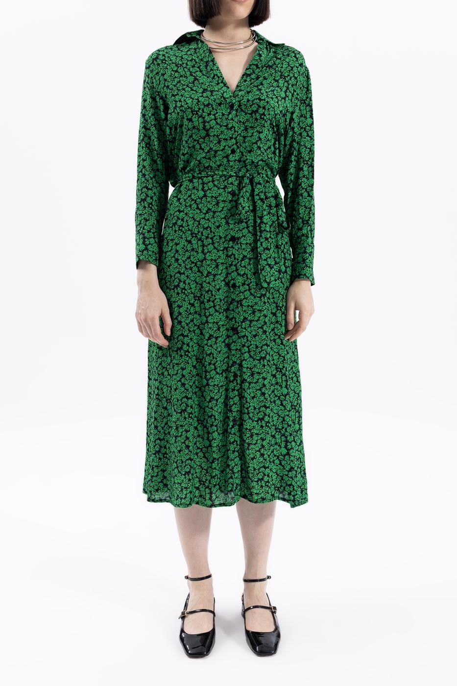 Bayan Yeşil Midi Boy Gömlek Elbise