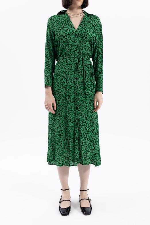 Bayan Yeşil Midi Boy Gömlek Elbise - BSL