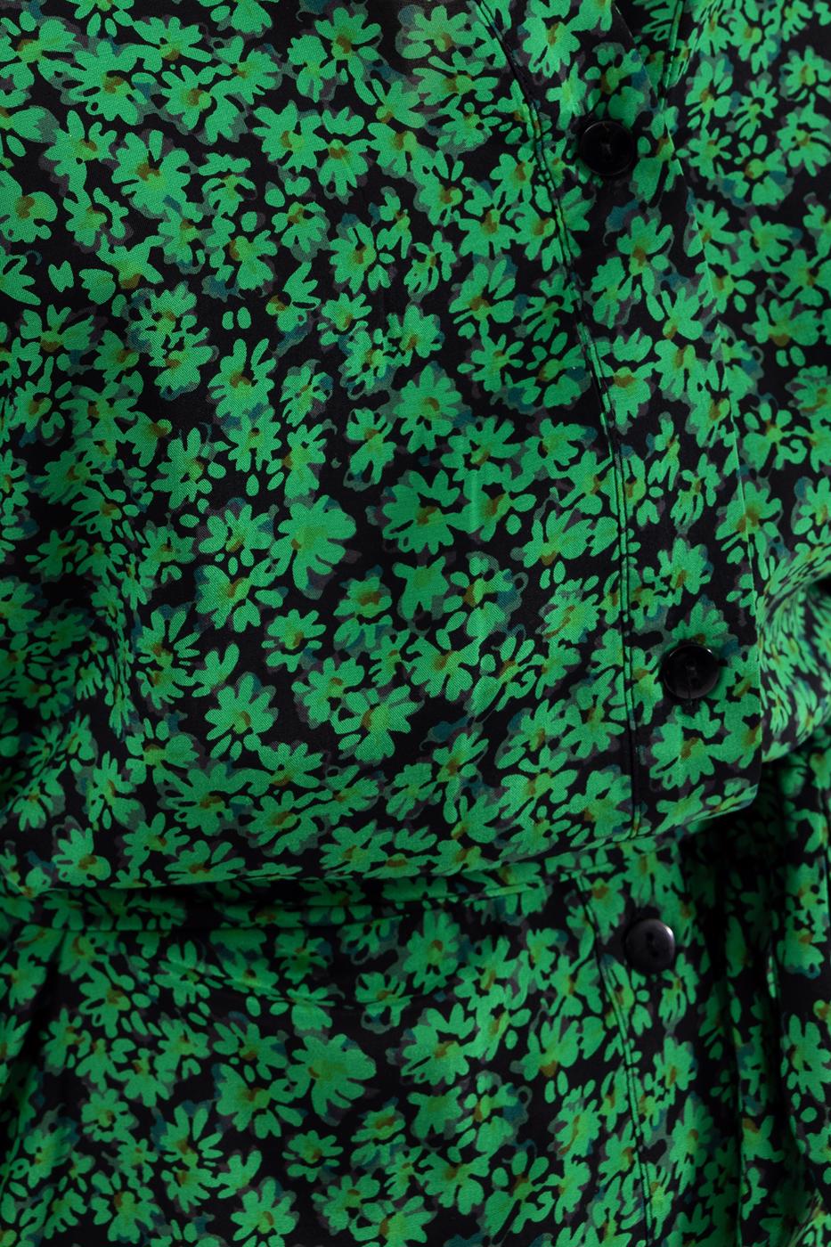 Bayan Yeşil Midi Boy Gömlek Elbise