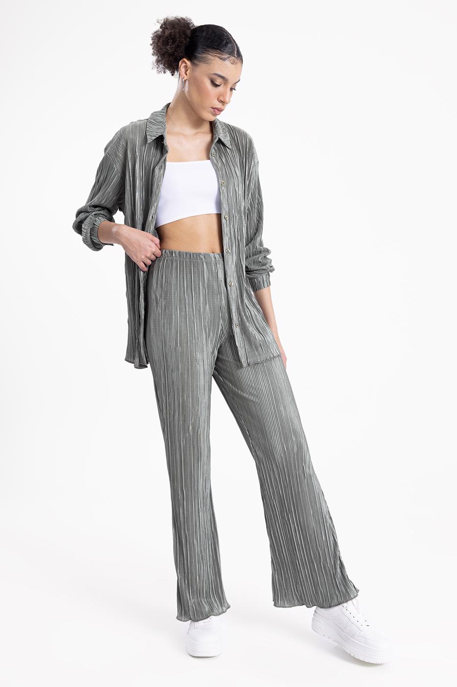 Bayan Haki Piliseli İspanyol Paça Pantolon