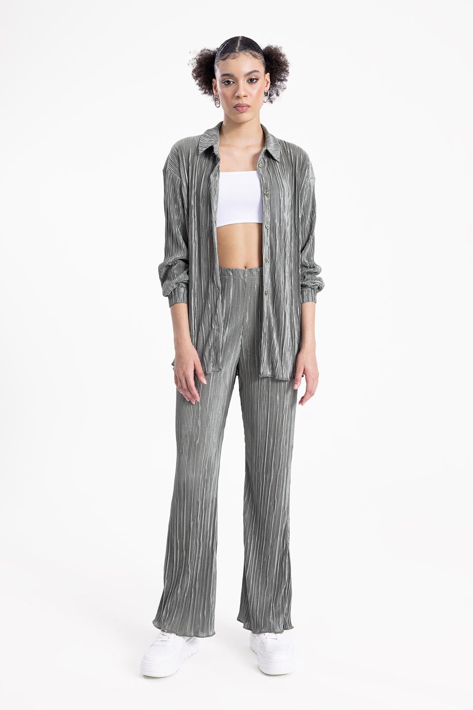 Bayan Haki Piliseli İspanyol Paça Pantolon