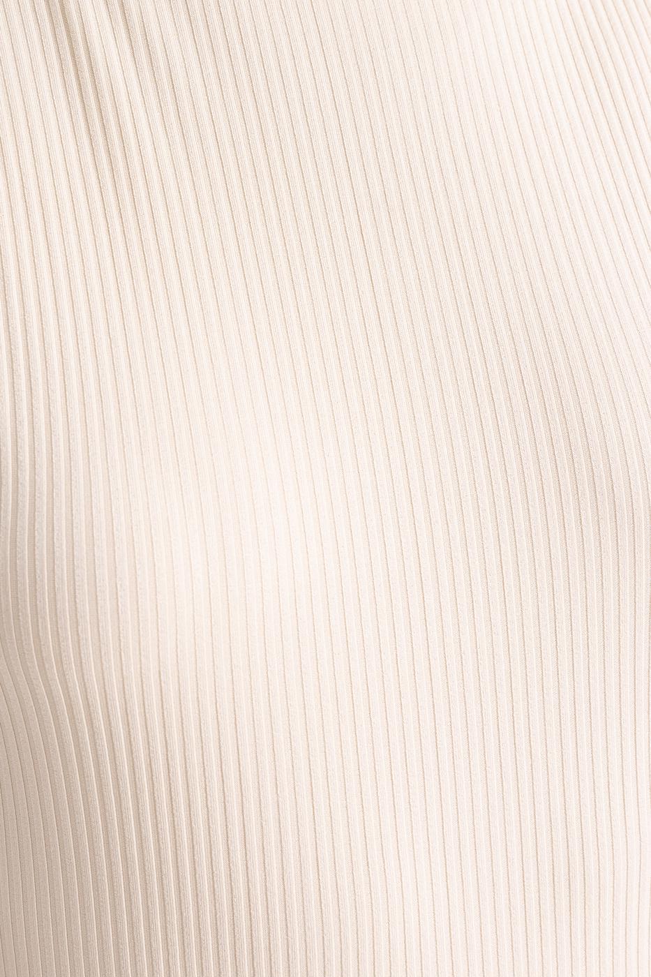 Bayan Bej Sırt Dekolteli Midi Kalem Elbise