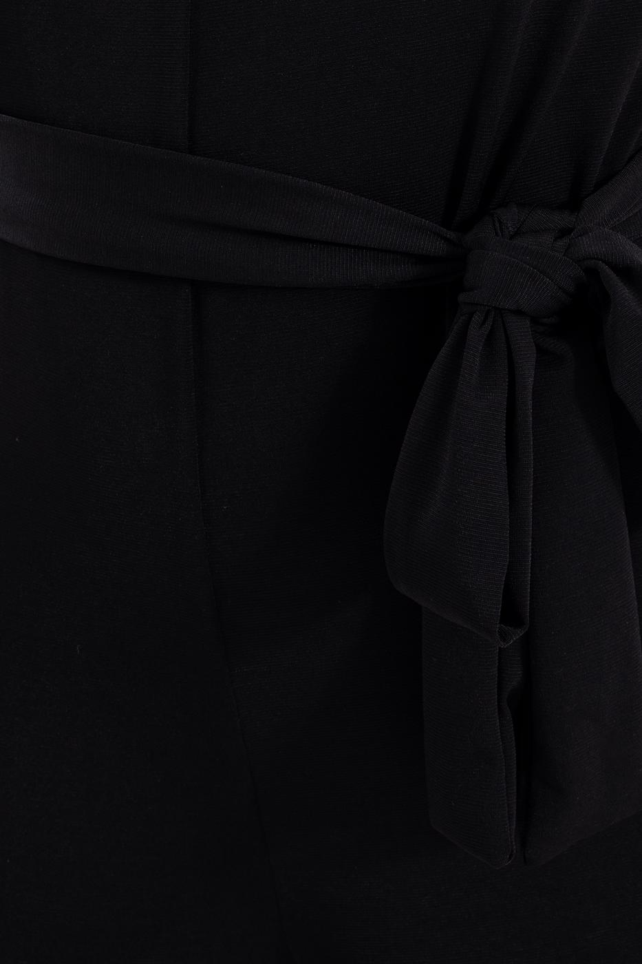 Bayan Siyah V Yakalı Kolsuz Tulum