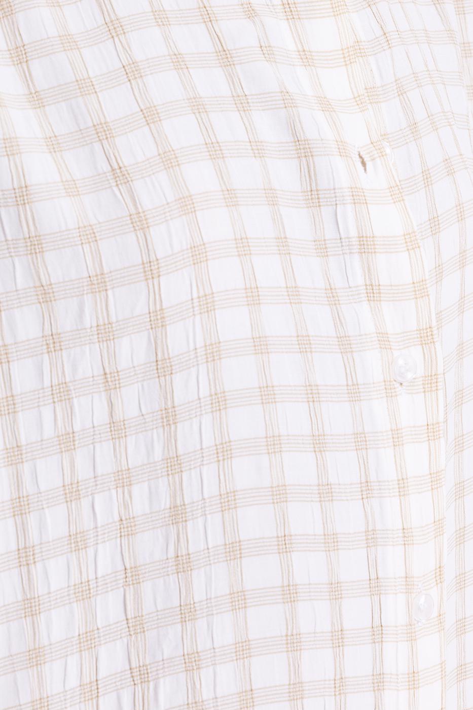 Bayan Bej Oversize Uzun Kollu Gömlek